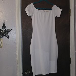 White Michael Kors knit body con dress